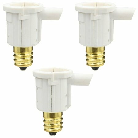 POWERZONE Adapter F/Candelabra Base 3Pk ORPCAC311